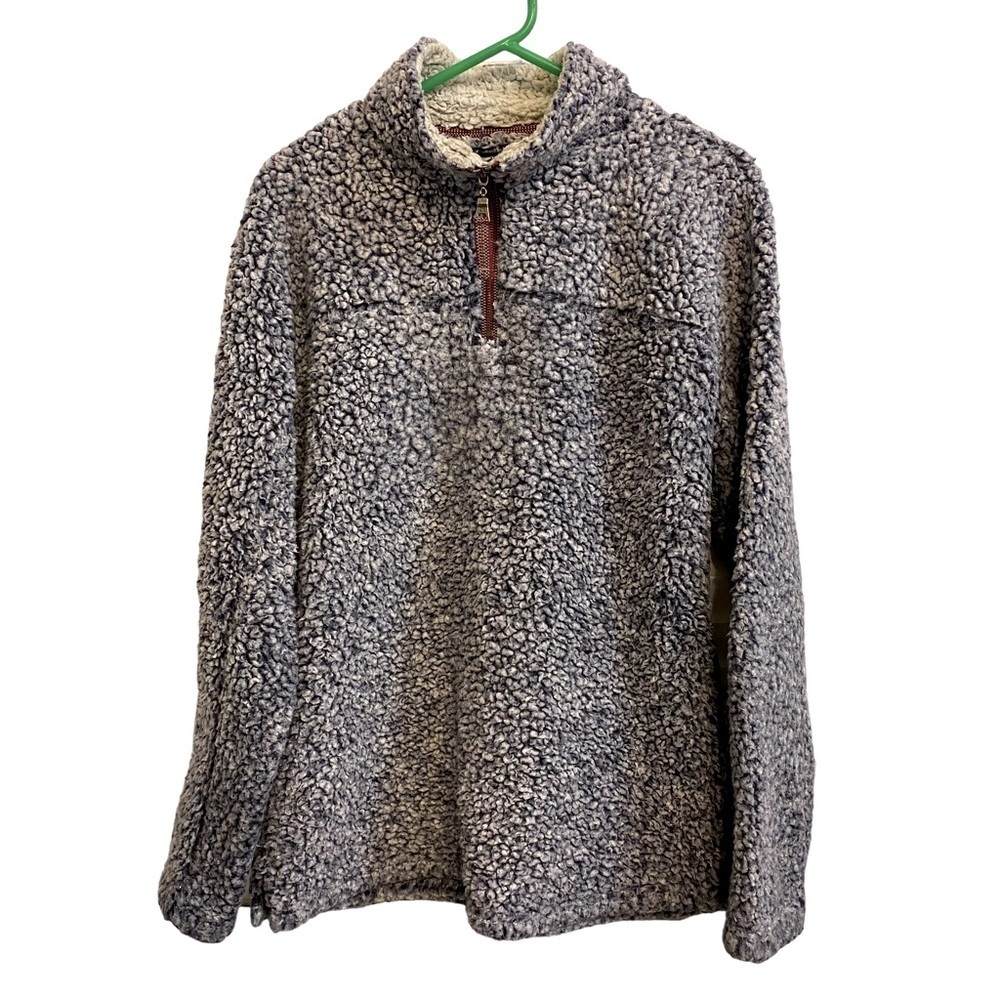 True Grit Oak Hall‎ Quarter Zip Fleece Blue Frosty Ladies Medium Pullover Sherpa